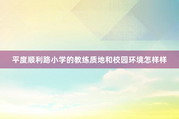 平度顺利路小学的教练质地和校园环境怎样样